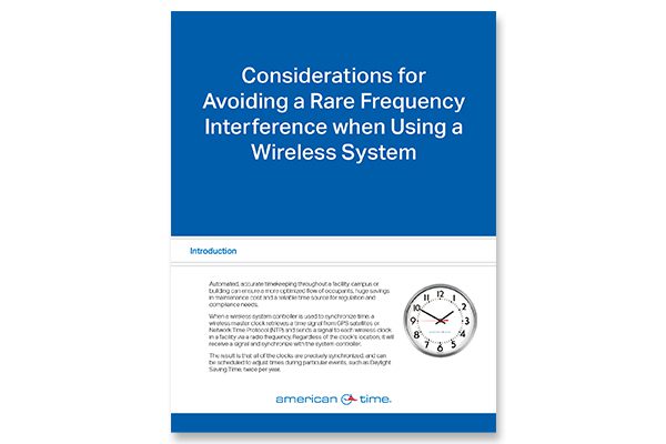 Considerations for Avoiding a Rare Frequency Interference when Using a Wireless System