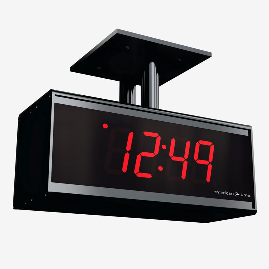 SiteSync IQ Wireless Digital Clock, 2.5 Red 4-Digit, Double-Face  Ceiling-Mount, 220V 60Hz Molex Plug, w/ Countdown Circuit