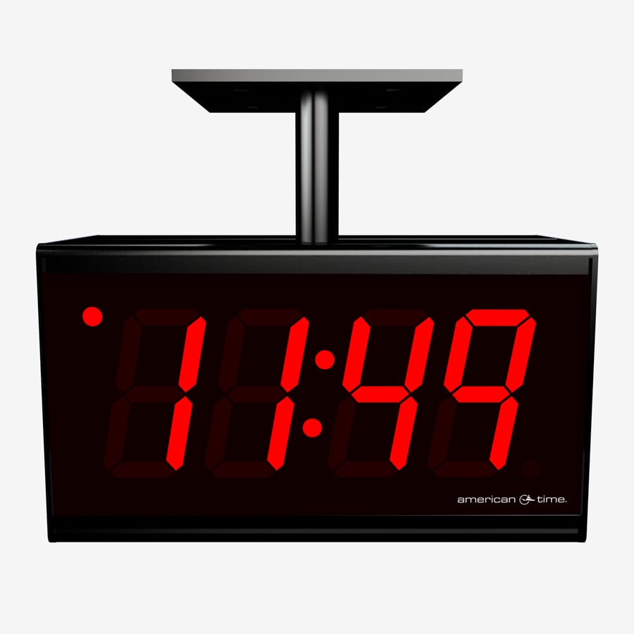 SiteSync IQ Wireless Digital Clock, 4 Red 4-Digit, Double-Face  Ceiling-Mount, 220V 60Hz Molex Plug, w/ Countdown Circuit