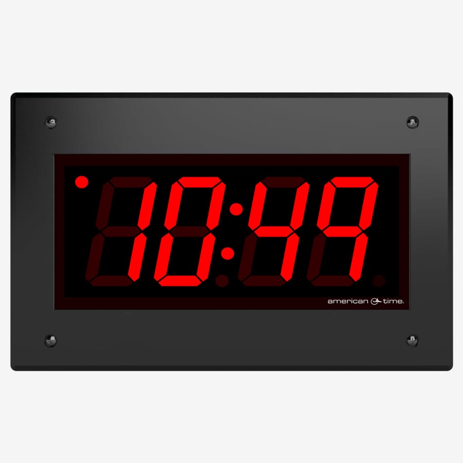 SiteSync IQ Wireless Digital Clock, 4 Red 4-Digit, Flush-Mount, 24V Molex  Plug