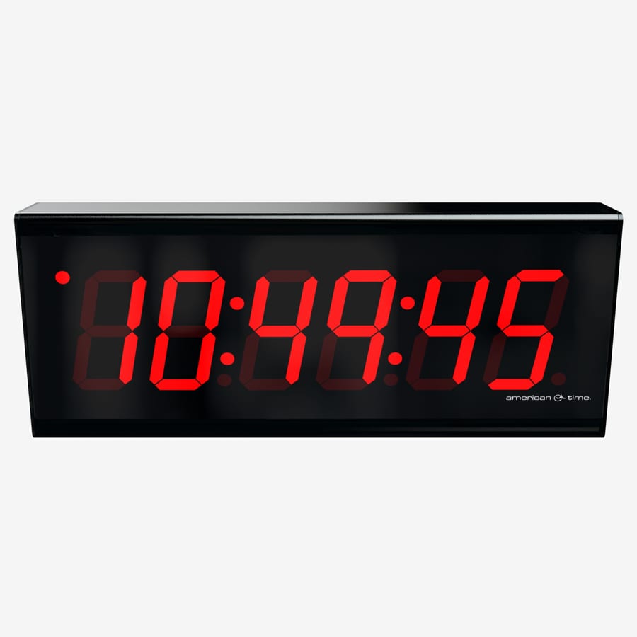 3-Wire Synchronous Digital Clock, 4 Red 6-Digit, Surface-Mount, 120V