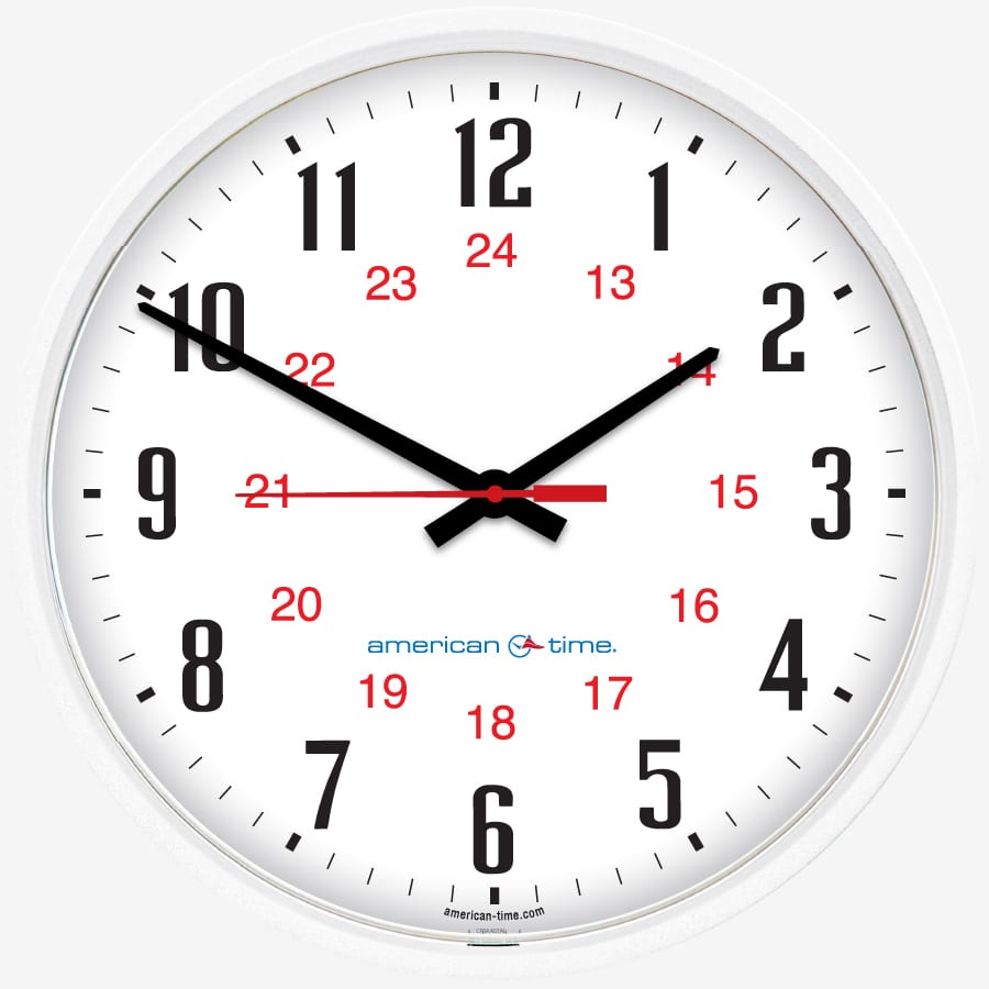 12'' Silent Sweep Battery-Powered Round Wall Clock W/Battery Booster (White  Plastic, Dial AA)