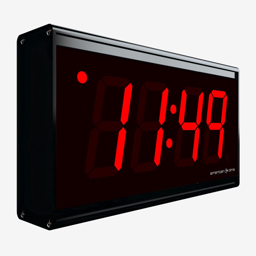 SiteSync IQ Wireless Digital Clock, 4 Red 4-Digit, Surface-Mount, 220V  60Hz Molex Plug