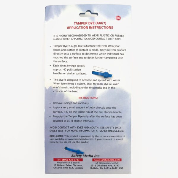Tamper Dye product application instructions